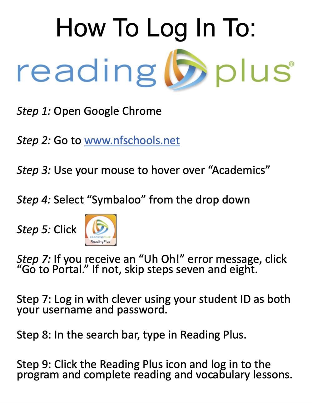 Logging in to Reading Plus